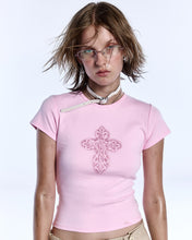 Load image into Gallery viewer, CROSS TEE_PINK
