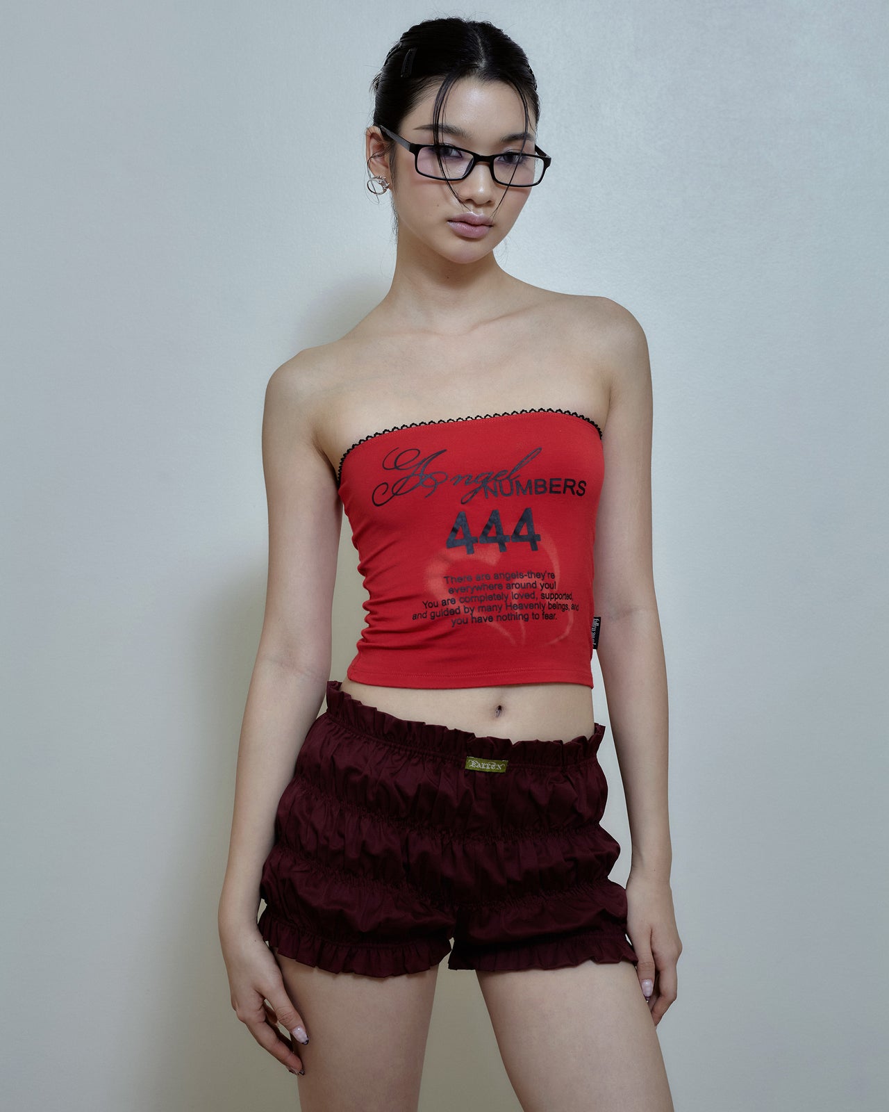 ANGEL NUMBER TUBE TOP_RED