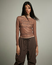 Load image into Gallery viewer, LONG SLEEVE MESH TOP_ SOUL BROWN
