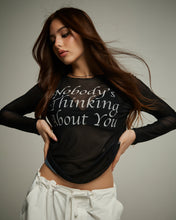 Load image into Gallery viewer, LONG SLEEVE MESH TOP_SOUL-BLACK
